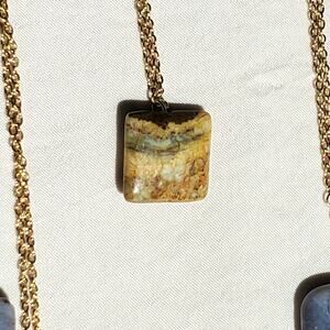 Stone Pendant Necklace Gift for Nature Lover Earth Tone Jewelry Unique Handmade